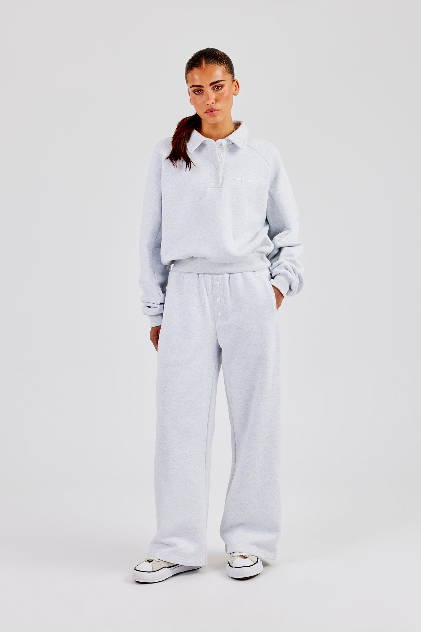 Wide Leg Jogger - Heather Grey