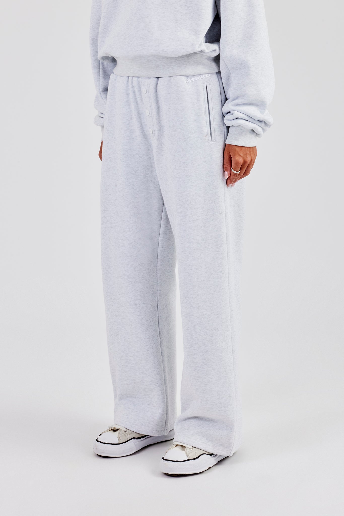 Wide Leg Jogger - Heather Grey