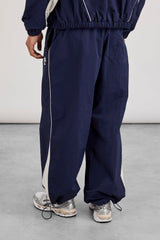 Oversized Nylon Panelled Jogger - Navy