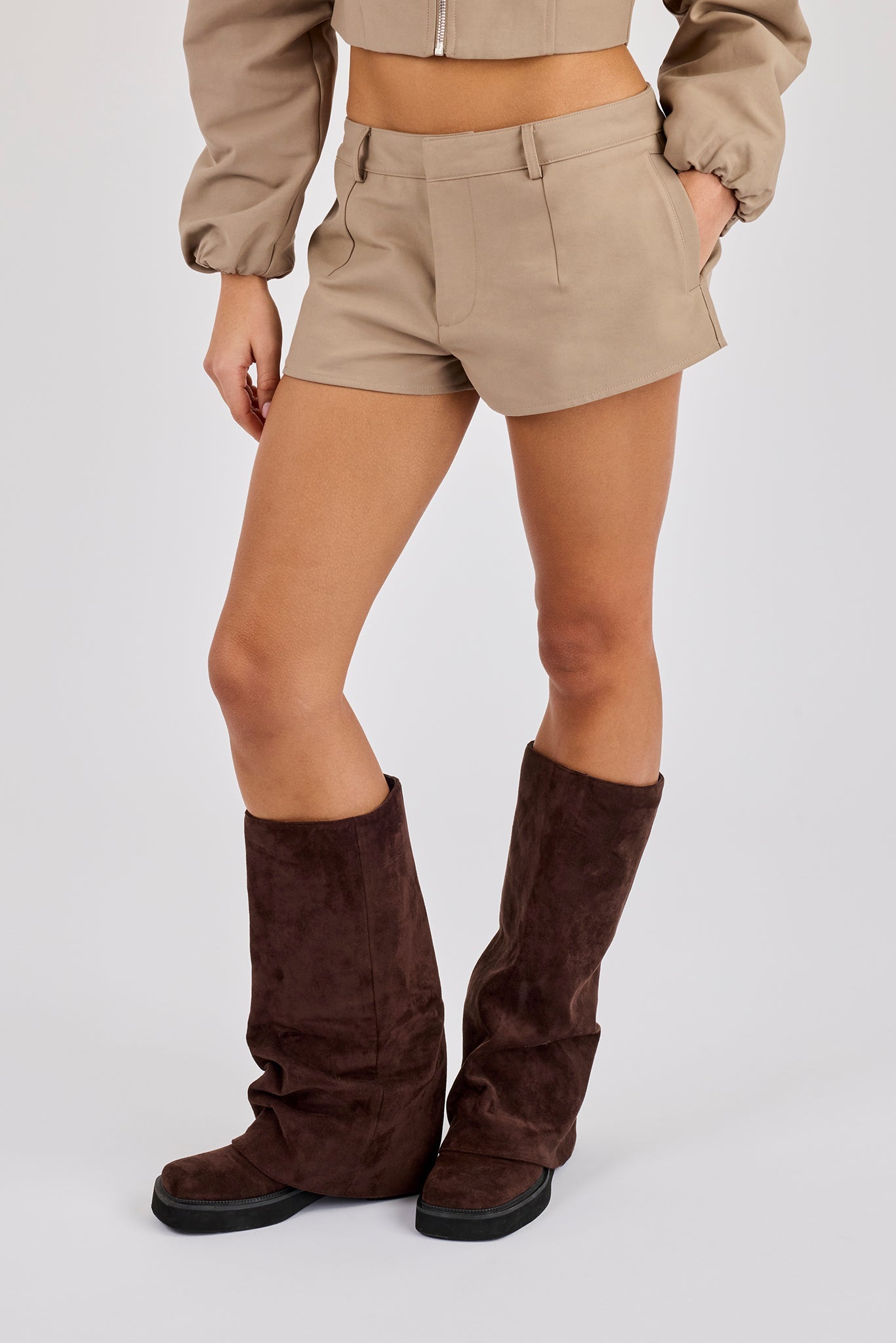 Twill Micro Short - Taupe