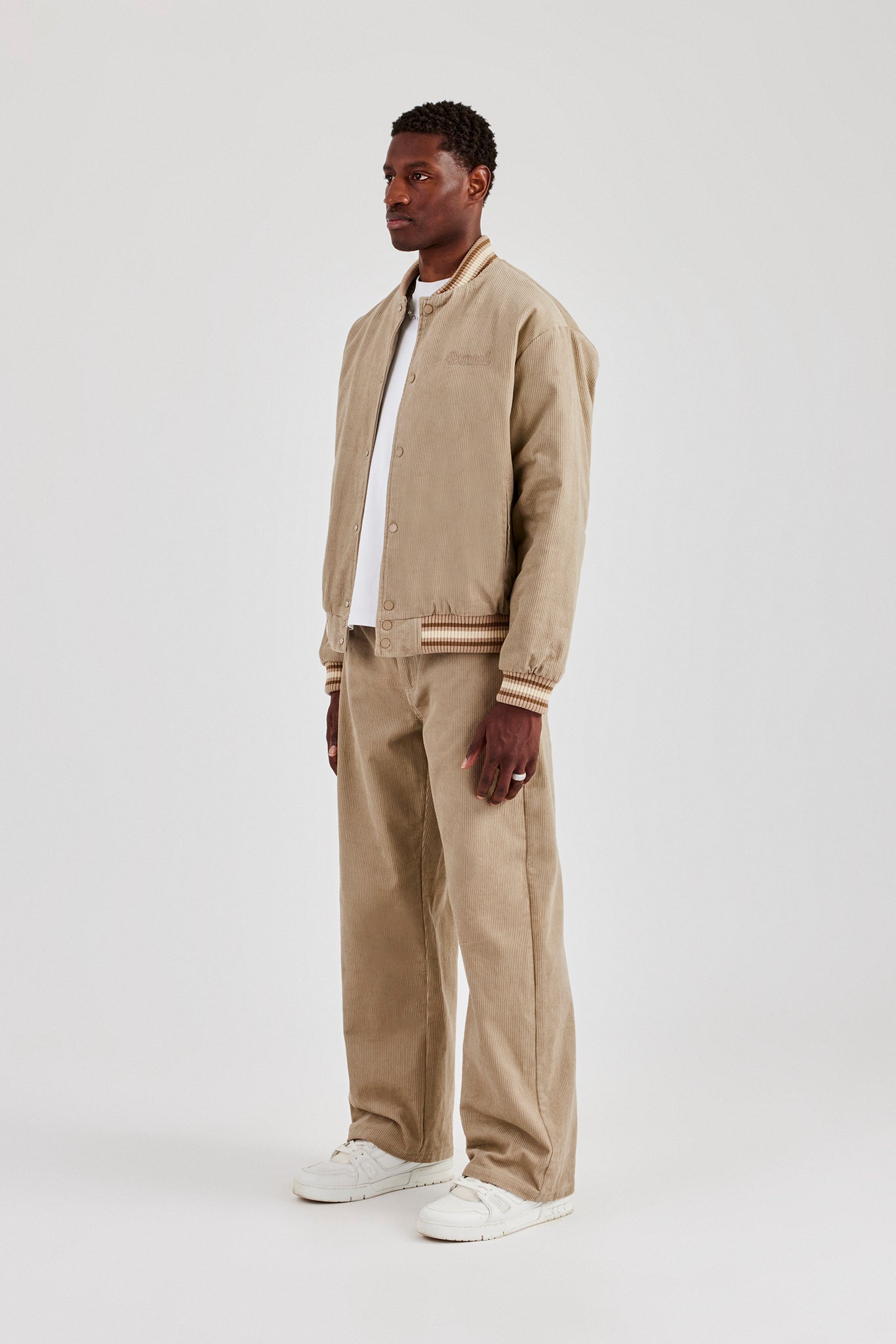 Cord Baggy Fit Trouser - Taupe