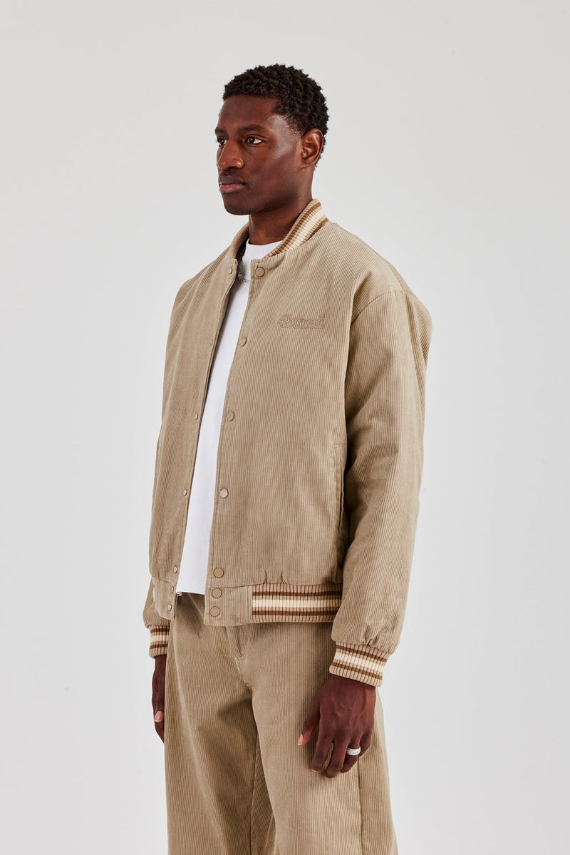 Cord Bomber Jacket - Taupe