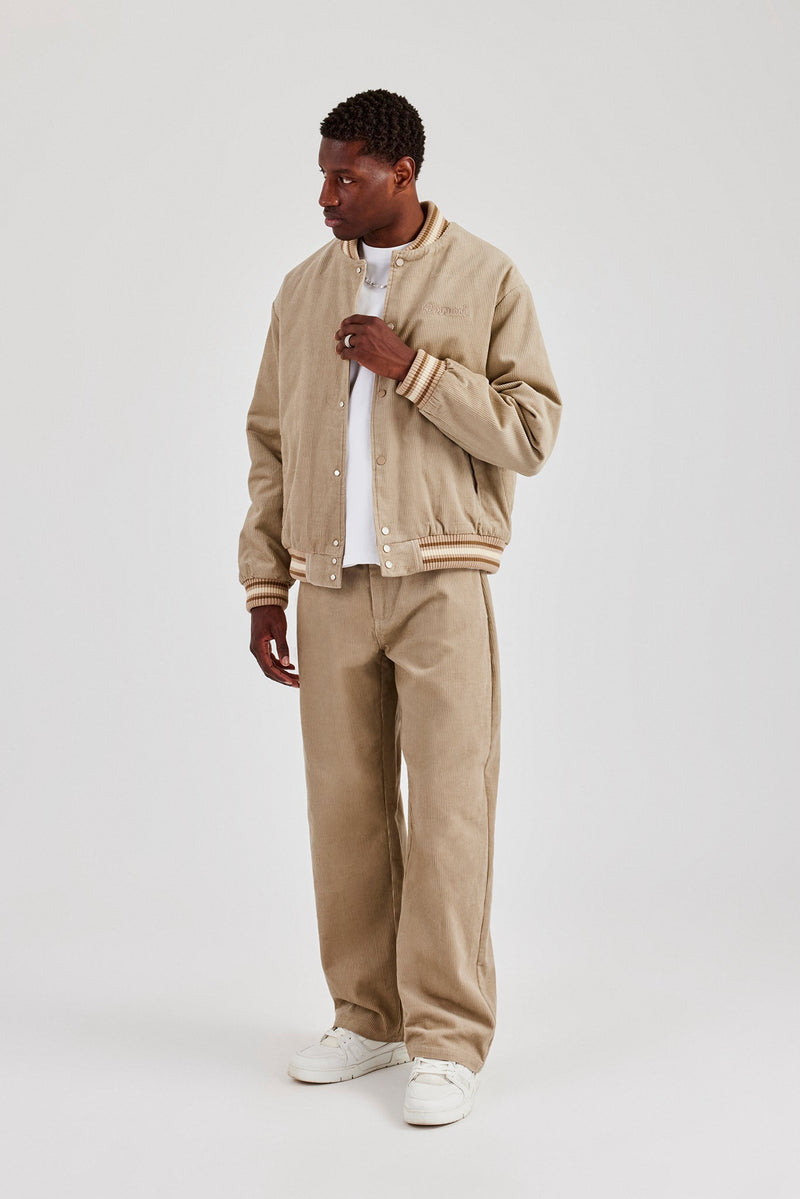 Cord Bomber Jacket & Baggy Fit Trouser - Taupe