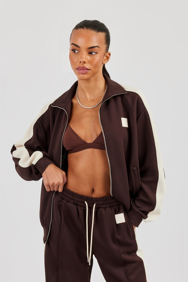 Single Taping Regular Track Jacket - Chocolate