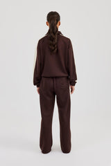 Single Taping Regular Track Jacket & Drawcord Track Pant - Chocolate