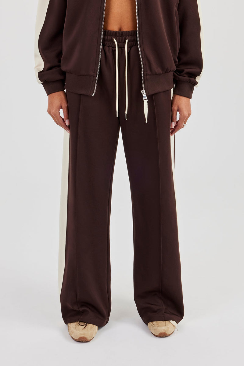 Single Taping Drawcord Track Pant - Chocolate