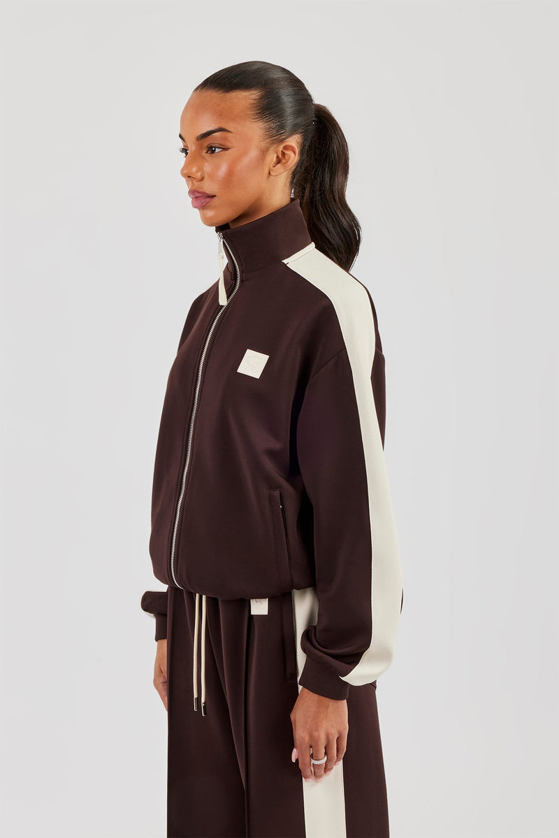 Single Taping Regular Track Jacket - Chocolate