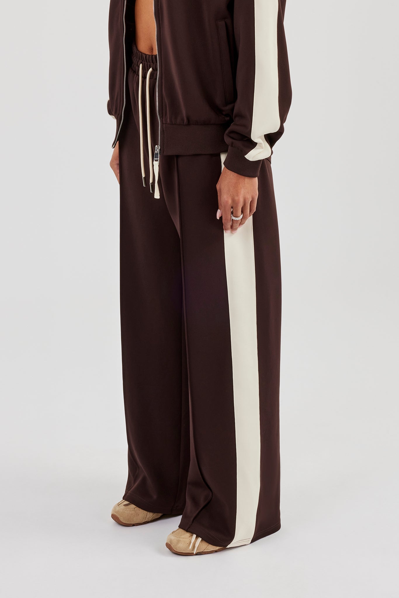 Single Taping Drawcord Track Pant - Chocolate