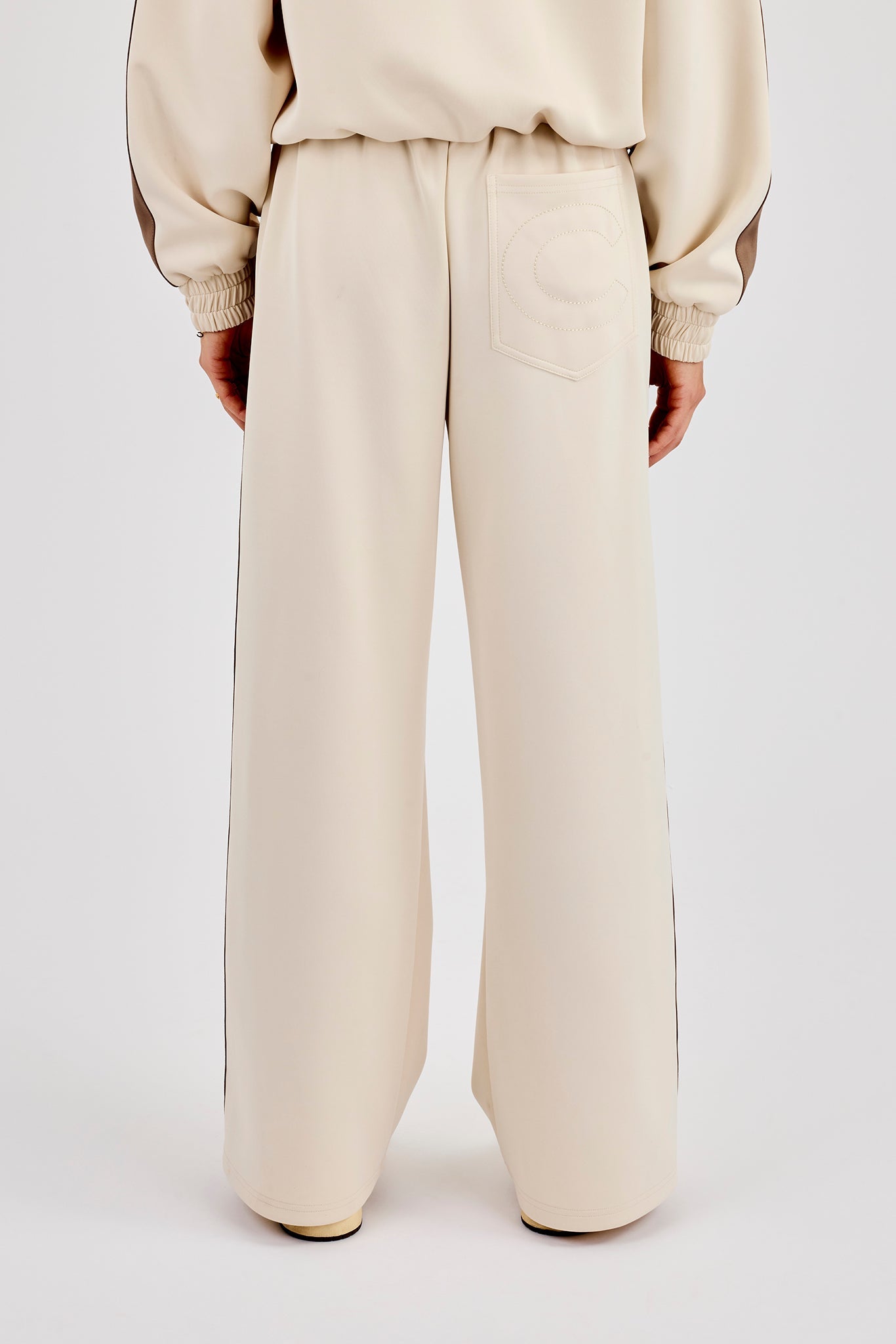 Taping Contrast Waistband Track Pant - Off White