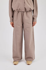 Check Nylon Jogger - Beige