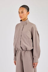 Check Nylon Jacket - Beige