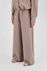 Check Nylon Jogger - Beige