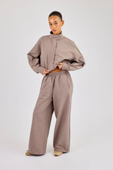 Check Nylon Jogger - Beige