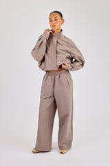 Check Nylon Jacket & Jogger - Beige