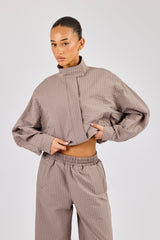 Check Nylon Jacket - Beige