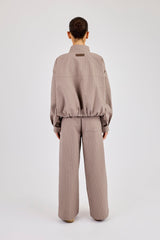 Check Nylon Jacket & Jogger - Beige