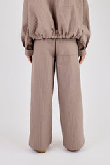 Check Nylon Jogger - Beige
