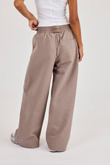 Check Nylon Jogger - Beige