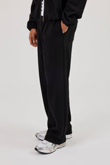Ottoman Rib Relaxed Jogger - Black