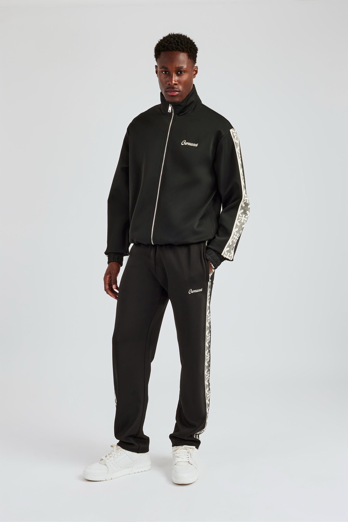 Men Rhinestone Track Suits Rhinestone Embellished Tracksuit - Black | Mens Sets | Shop Tracksuits ...