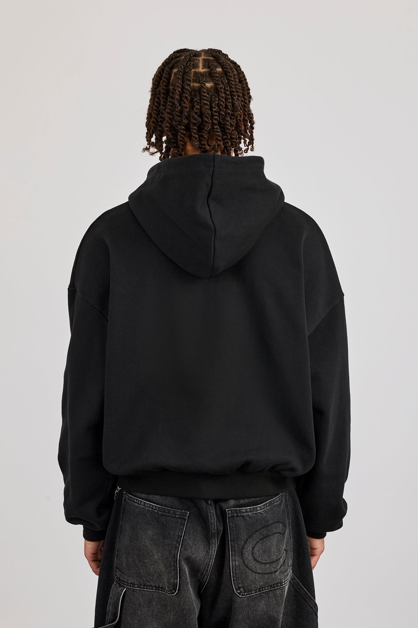 Rhinestone Logo Zip Hoodie - Black | Mens Hoodies & Sweats | Shop