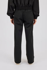 Rhinestone Taping Wide Leg Trouser - Black