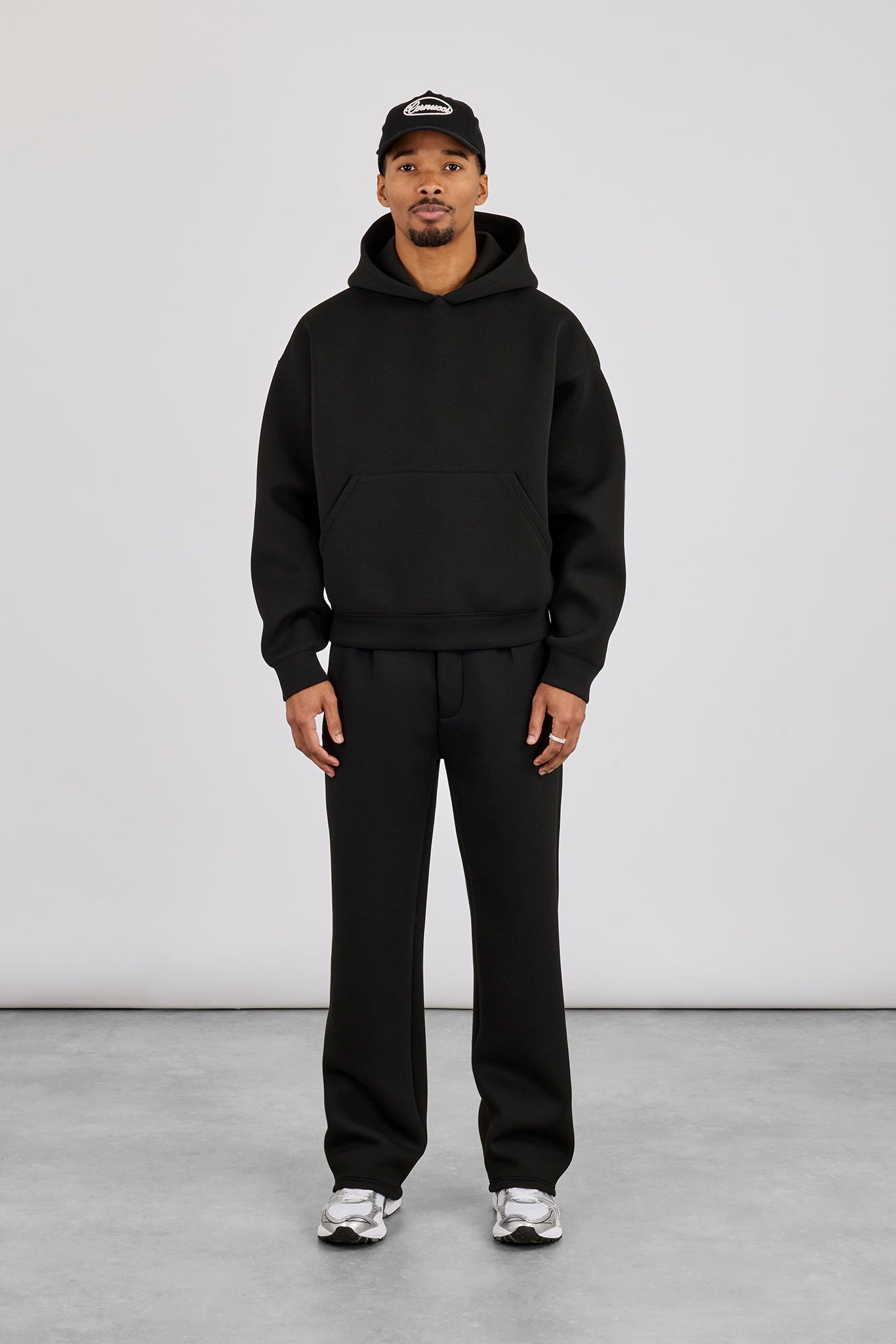 Scuba Boxy Hoodie & Relaxed Trouser - Black