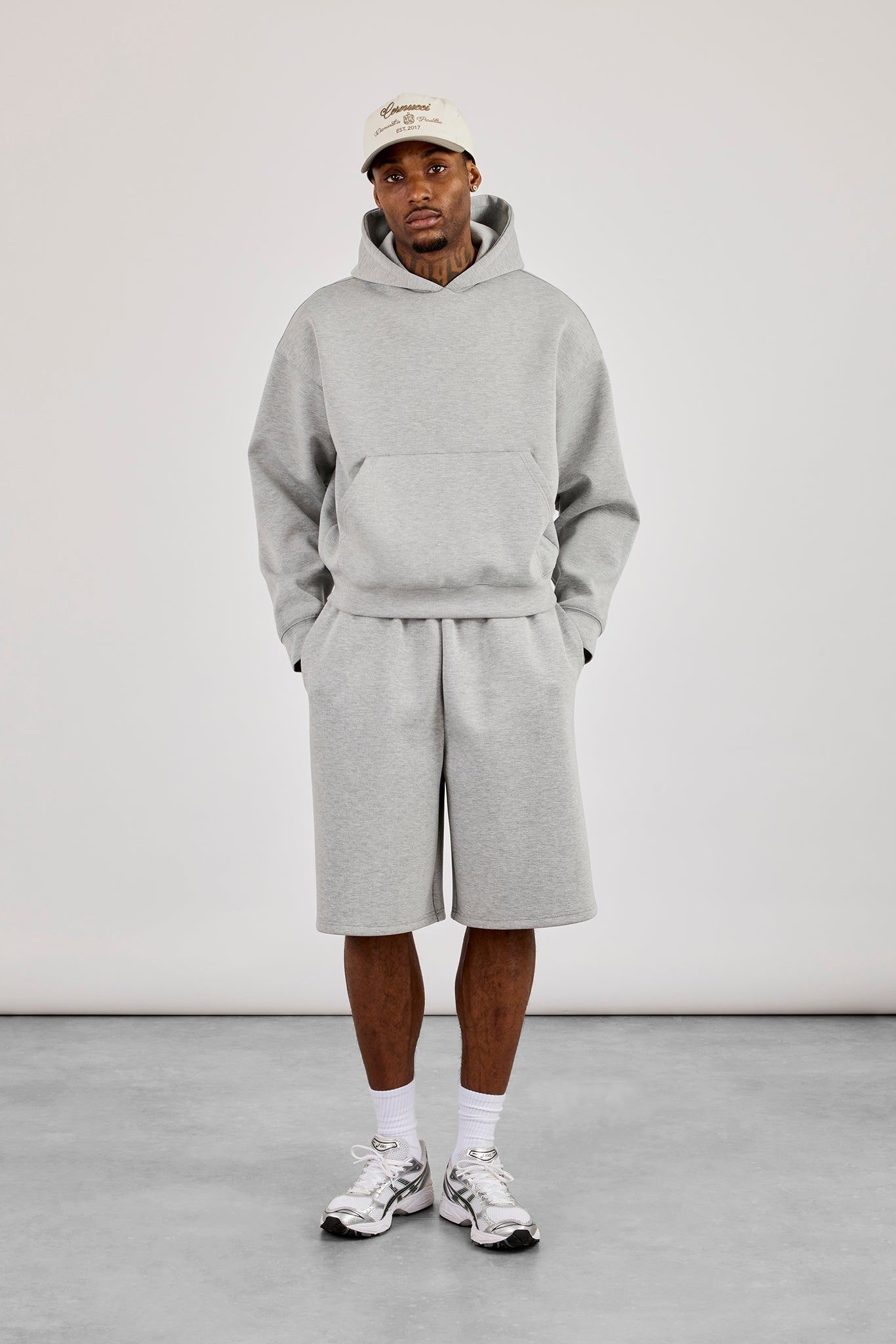Scuba Boxy Hoodie & Jort - Grey