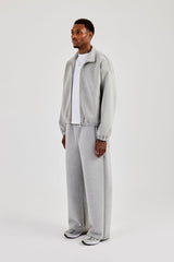 Scuba Funnel Neck Jacket & Wide Leg Jogger - Grey