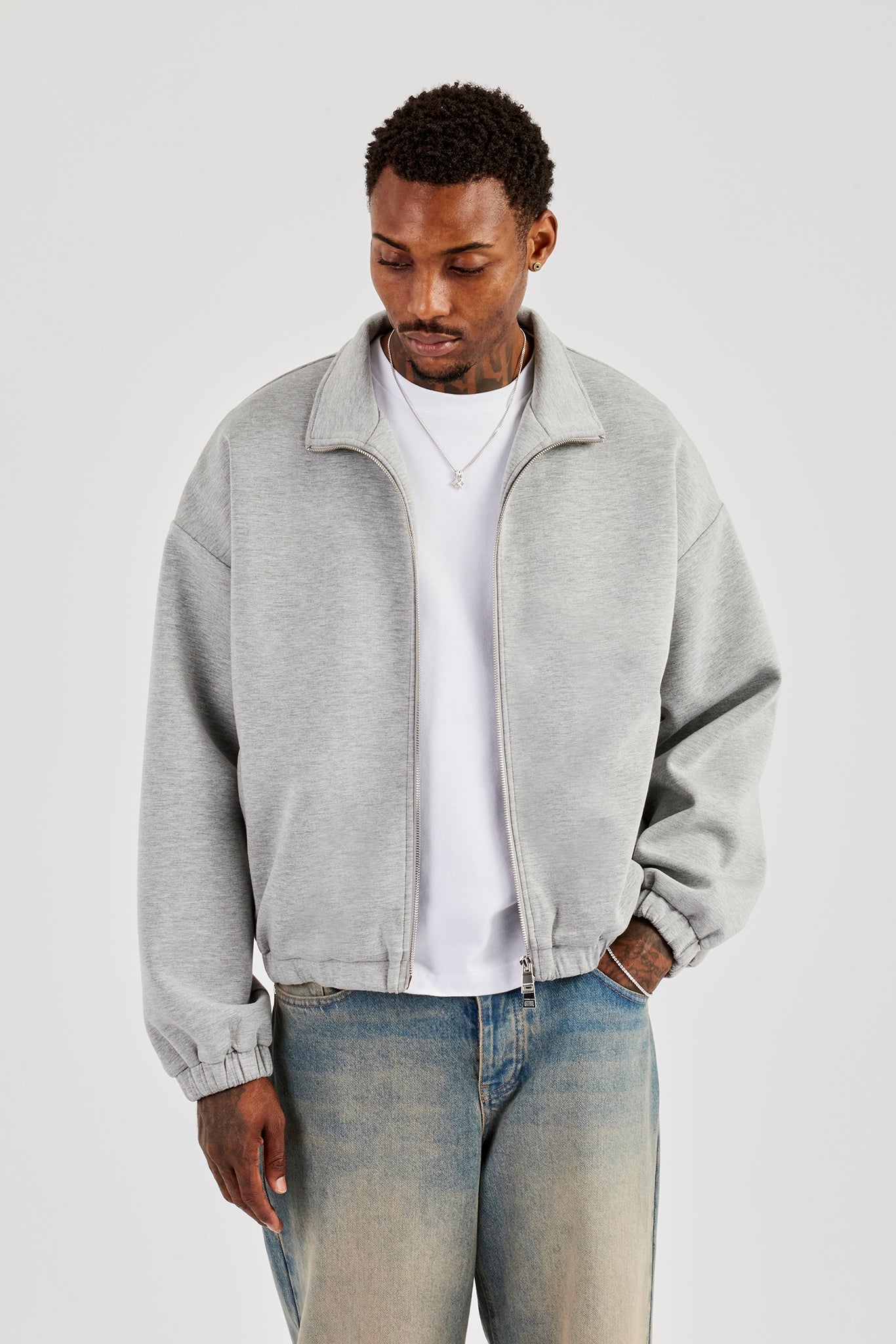 Scuba Funnel Neck Jacket - Grey