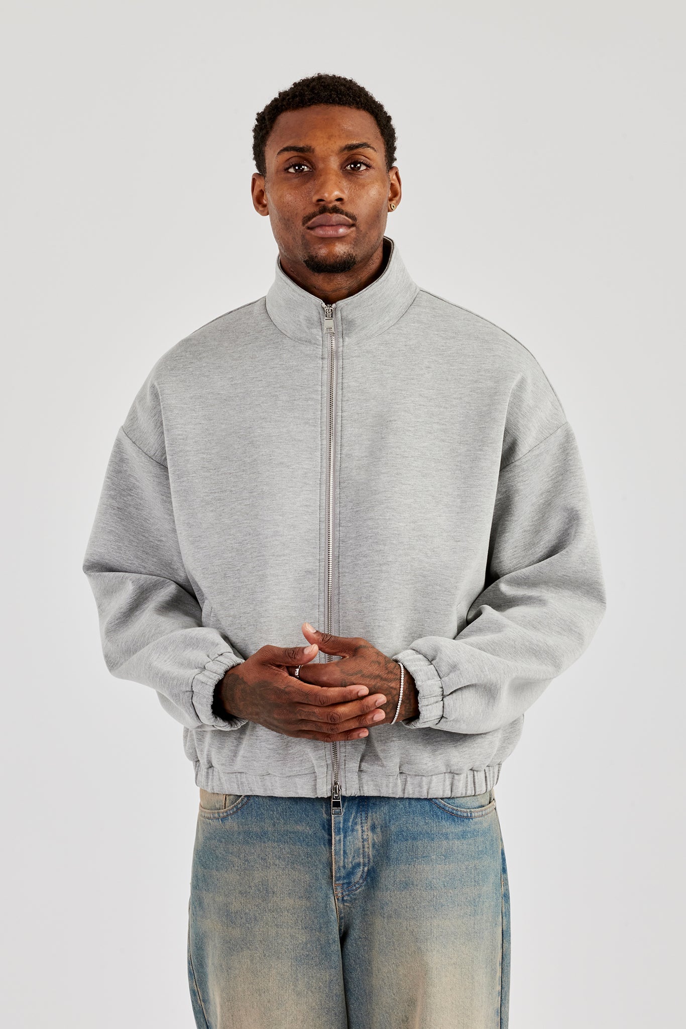 Scuba Funnel Neck Jacket - Grey