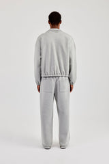 Scuba Funnel Neck Jacket & Wide Leg Jogger - Grey