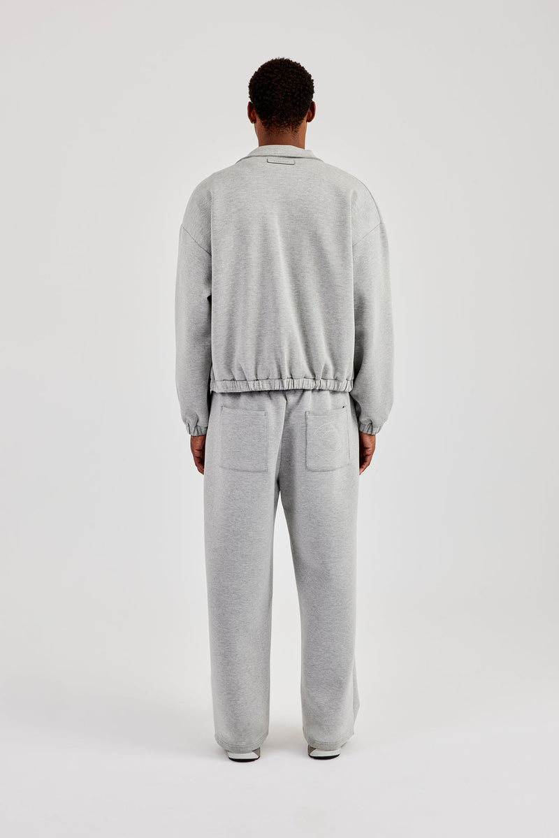Scuba Funnel Neck Jacket & Wide Leg Jogger - Grey