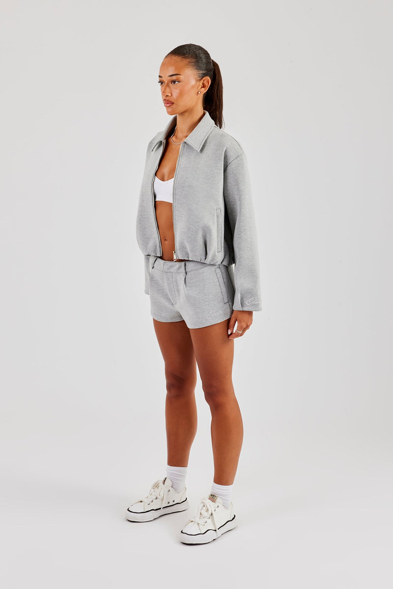 Womens Scuba Harrington Jacket & Short - Grey