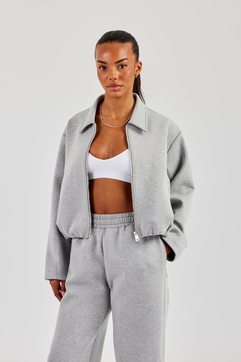 Womens Scuba Harrington Jacket - Grey