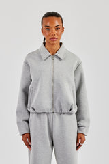 Womens Scuba Harrington Jacket - Grey