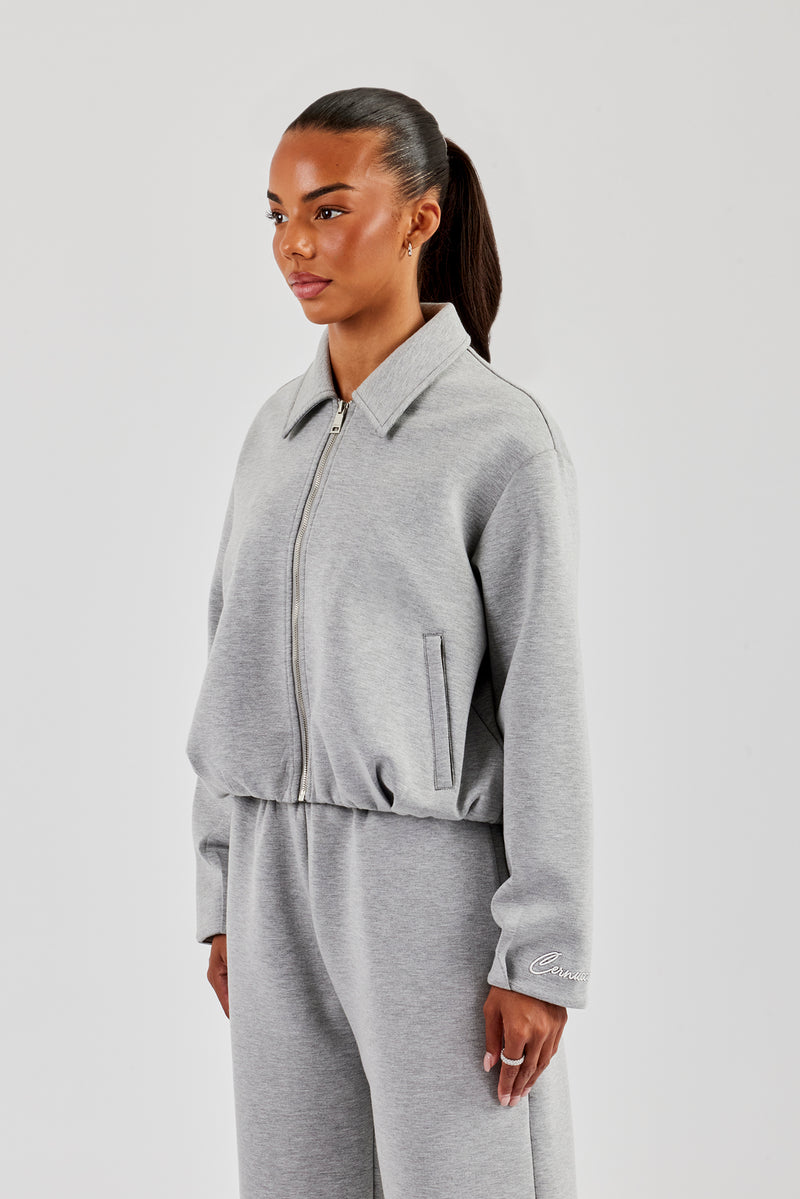 Womens Scuba Harrington Jacket - Grey