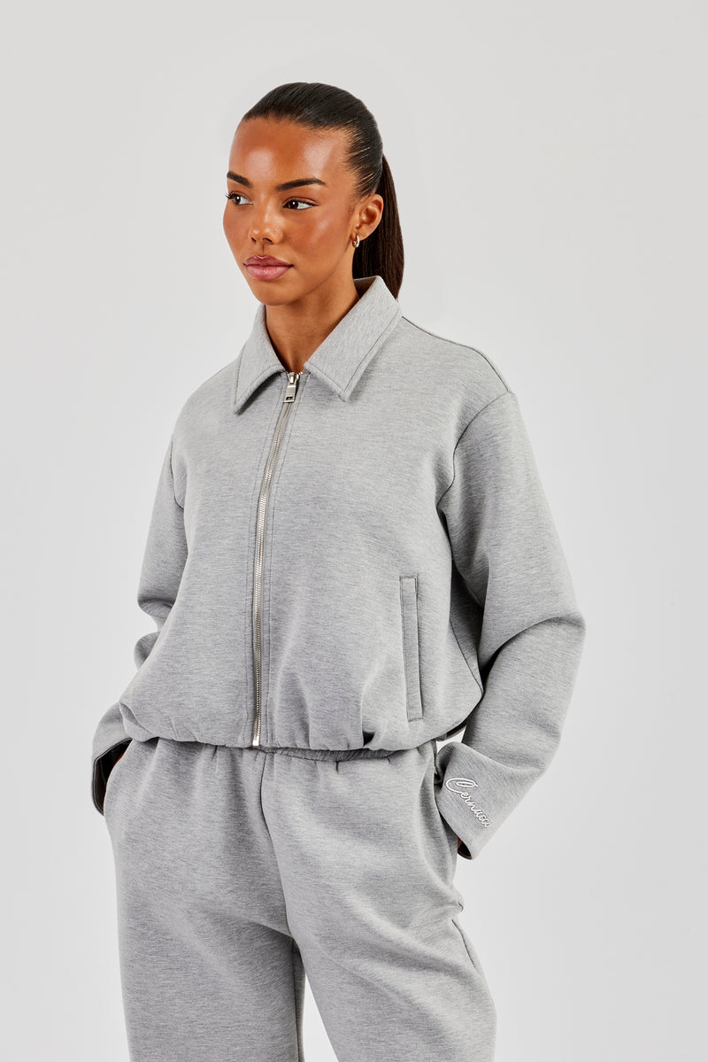 Womens Scuba Harrington Jacket - Grey