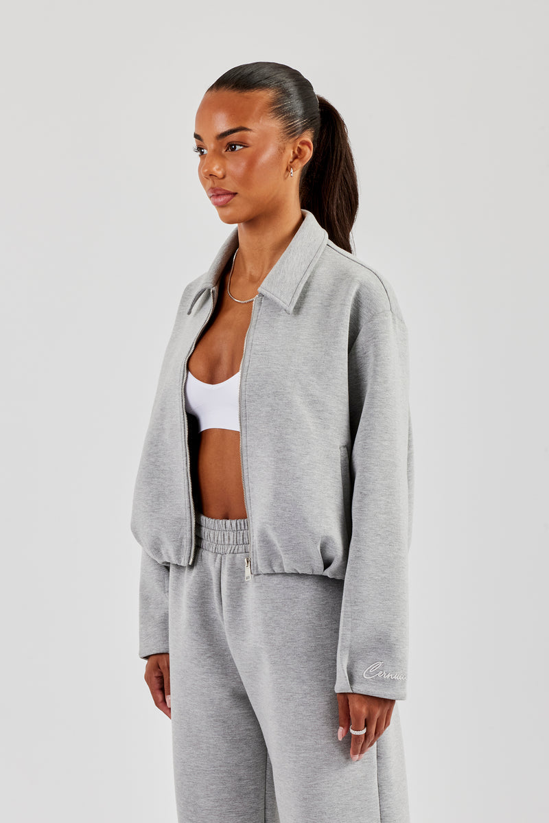 Womens Scuba Harrington Jacket - Grey