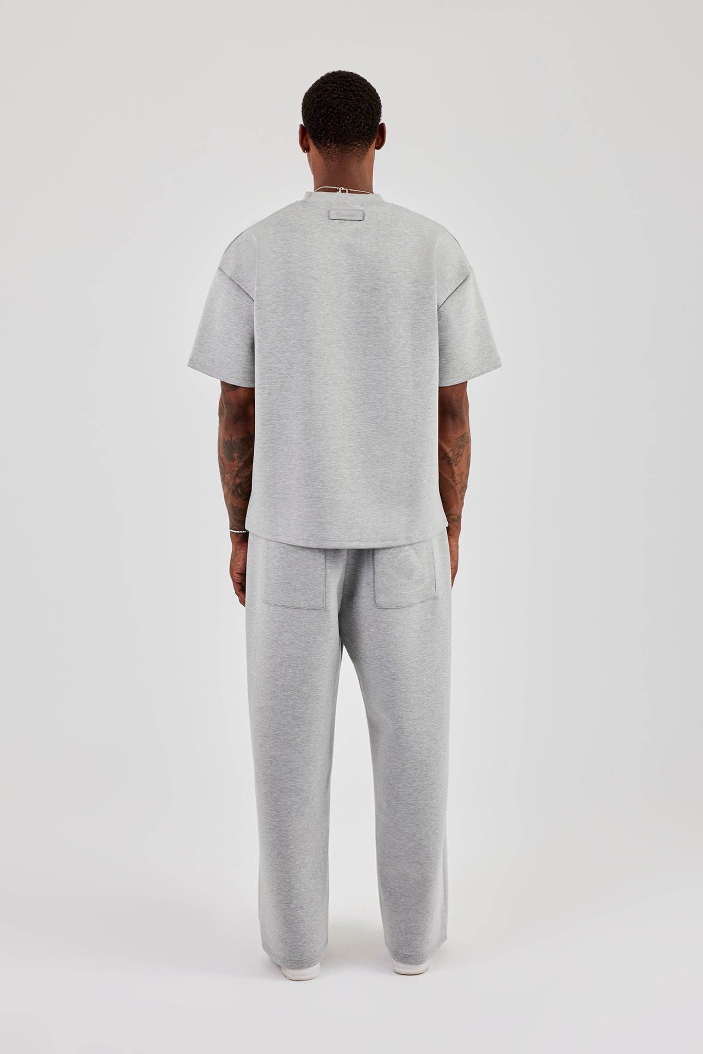 Scuba Oversized T-Shirt & Wide Leg Trouser - Grey