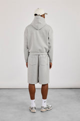 Scuba Zip Through Boxy Hoodie & Jort - Grey