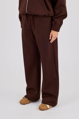 Scuba Wide Leg Jogger - Chocolate