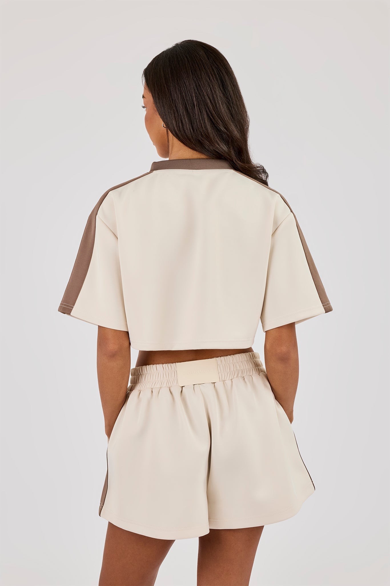 Cropped Short Sleeve Football Top - Off White