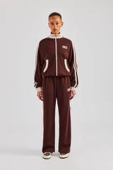 Colour Block Track Jacket & Pant - Chocolate