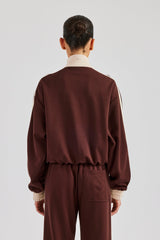 Colour Block Track Jacket - Chocolate