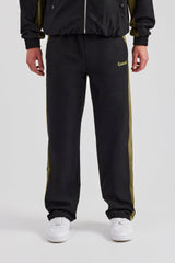 Nylon Contrast Block Straight Leg Jogger - Black