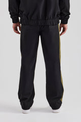 Nylon Contrast Block Straight Leg Jogger - Black