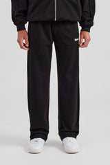 Contrast Embroidery Straight Leg Jogger - Black