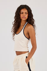 Halterneck Binding Top - Off White