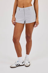 Check Print Short - Baby Blue